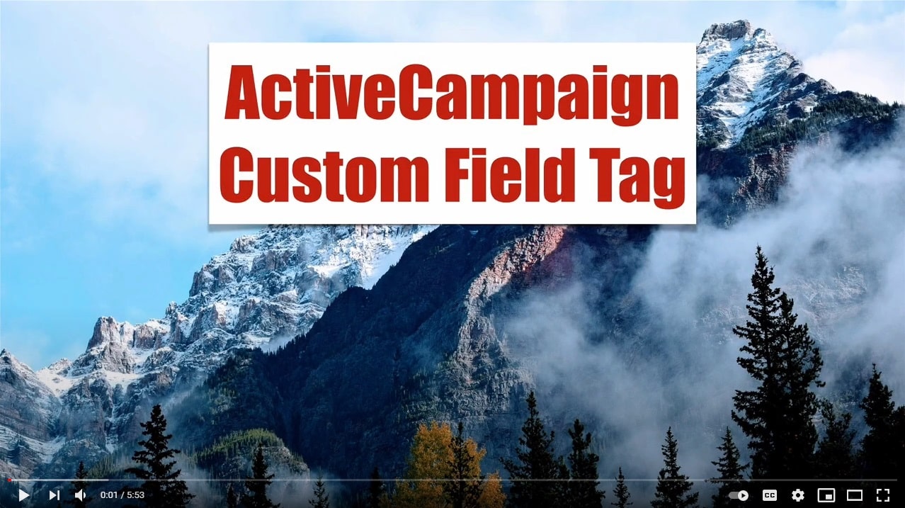 Active Campaign Custom Field Tag